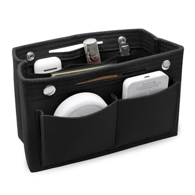 lyualma Feutre Fourre-Tout Sac à Main Organisateur de Rangement Organiseur de Sac à Main en Feutre pour Téléphones, Cosmétiques, Lunettes, Voyage Cosmétique (Noir)