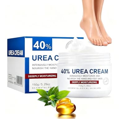 150ml Crème d'Uree 40%,Crème Pieds Très Secs et Abîmés,Creme Crevasse Pied,Réparatrice Hydratante pour Crevasses Mains,les pieds,Nourrissante Corps