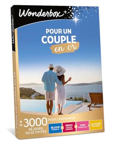 Wonderbox - pour Un Couple en Or - Coffret Cadeau - Idée Cadeau Multi Activités