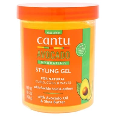 CANTU - Gel coiffant hydratant à l'avocat sans alcool - Femme - 524 g - Définition forte et nutrition sans effet cartonné