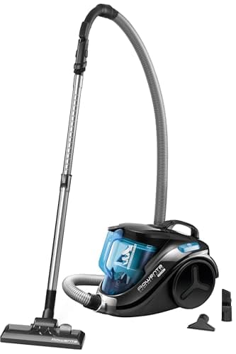 Rowenta Compact Power Cyclonic Aspirateur Sans Sac Performant Compact Léger Maniable Ergonomique Capacité 1,5L RO3731EA, Noir / Turquoise