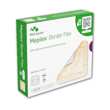 Mepilex Border Flex Pansement auto-adhésif en mousse de silicone souple et stérile 10 x 10 cm