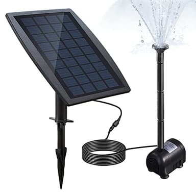 Decdeal Pompe de Fontaine Solaire 9V 2,5W 200L/H, Pompe de Bassin Solaire, Economie d'Eau, Pompe à Eau Solaire, Fontaine Solaire sans Balai, pour Bain d'Oiseaux/Aquarium/Etang/Jardin/Piscine/Extérieur