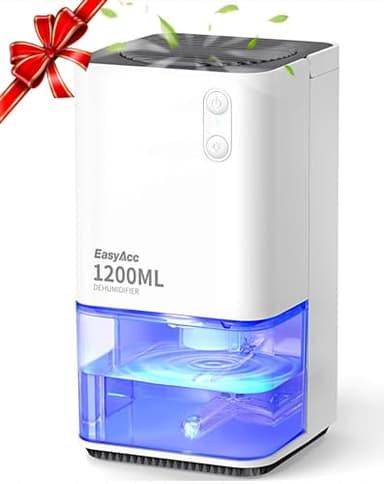 EasyAcc Mini déshumidificateur portable 1200 ml déshumidificateur automatique petite chambre déshumidificateur silencieux économe énergétique pour chambre salle de bains bureau armoire