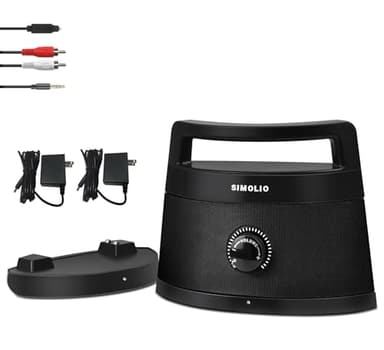SIMOLIO 621D Plus Haut-parleurs sans fil pour TV pour personnes âgées – Haut-parleurs Bluetooth pour malentendants, personnes âgées, 3 modes d'égalisation, amplificateur de dialogue, haut-parleur