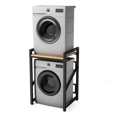 WPPTNSFY Meuble Machine à Laver et Seche Linge, Superposition Lave Linge Seche Linge, Meuble Machine à Laver, 3 Réglable en Hauteur, Capacité Charge 300kg, 73x63x100cm