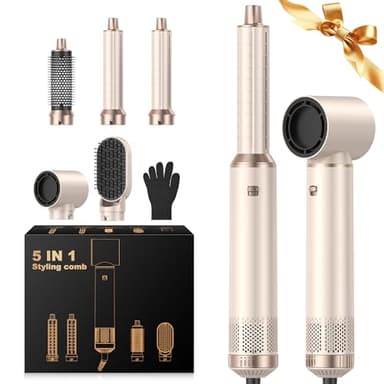 Air Styler Pro 5 en 1 Air Brush 5 en 1 Seche Cheveux 5 en 1 Avec Seche Cheveux Boucleur, Airbrush Cheveux, Airbrush, Brosse Lissante, airbrush 5 en 1 5 en 1 Pour Sécher, Boucler, Lisser