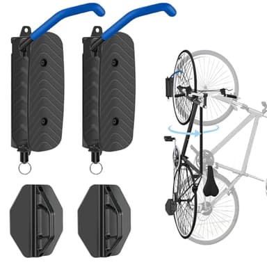 Wdmiya Support Vélo Mural Pivotant Jusqu'à 30 KG, Porte- Vélo Mural de Rangement pour Vélos Vtt,de course,convenant à la plupart des vélos,Crochet Vélo Mural Vertical pour Maison Garage (2Pack)