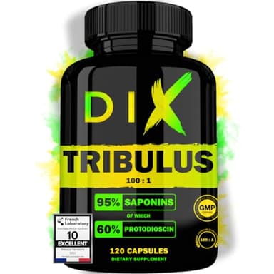 TRIBULUS TERRESTRIS ✗ Haute concentration 100:1 ✗ Performance sportive ✗ 95% Sapionins ✗ 60% Protodioscin ✗ Testé certifié ✗ Sans Mycotoxine ✗ Haute teneur en actifs ✗ Société Française ✗