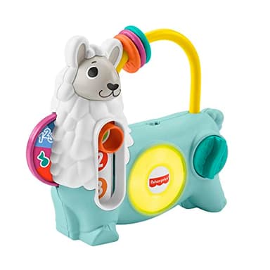 Fisher-Price Linkimals Emma le Lama, version française, jouet électronique pour bébé et tout-petit, jouet lumineux et musical, Jouet Éveil, Dès 9 mois, HNM89