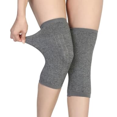 AEKZOX 1 Paire de Genouillères en Cachemire, Protège-Genoux Chauffants pour l'Hiver, Unisexe, Idéal pour Hommes et Femmes (Gris)