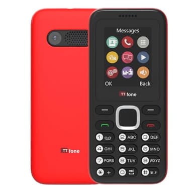 TTfone TT150 Téléphone Portable Basique Débloqué avec Bluetooth, Batterie Longue Durée, Double SIM avec Appareil Photo et Jeu, Facile à Utiliser, Robuste et Léger (Red)