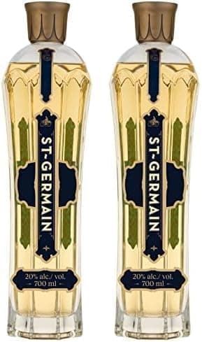 St-Germain Liqueur Française élaborées aux fleurs de sureau, fraîchement cueillies à la main, sans arômes artificiels, 20% vol., 70 cl/700 ml (Lot de 2)