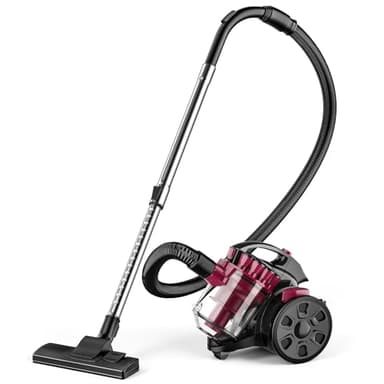 Aspirateur sans Sac, 2600W Aspirateur Puissant, 21Kpa Aspirateures Puissant Filaire Portatif, Aspirateurs Sac Traîneau Silencieux Câble 5m, Moteur Basse Consommation, pour Tapis Poils d'Animaux (1.5L)