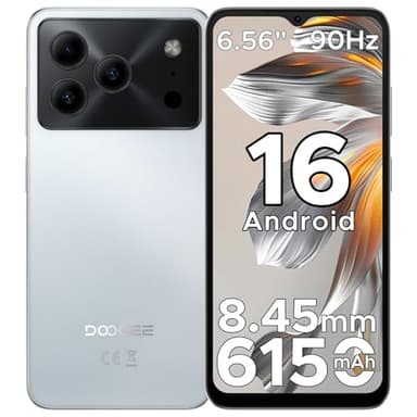 DOOGEE Note56 Android 16 Smartphone Pas Cher, Telephone Portable 6150mAh Écran 6.56" HD+/90Hz 24Go+64Go/TF 2To, 8MP+5MP Telephone, Débloqué 4G Dual SIM, Octa Core, Face ID/OTG