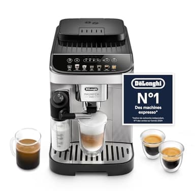 De’Longhi Magnifica Evo - Perfetto Machine à Café Automatique avec LatteCrema Mousseur à Lait Automatique, 7 Boissons en une Seule Touche, Commandes Soft Touch, Argent et Noir (ECAM292.81.SB)