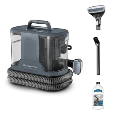 Rowenta, Clean It Compact, Shampouineuse, Détacheur, Nettoyeur Portable, Tapis, Intérieur de Voiture, Canapés, Design Compact, Puissant 400W, IN3011F0, Grise