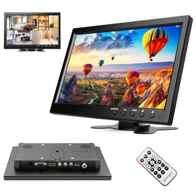 podofo Mini Moniteur LCD 10,1 Pouces, Moniteur Portable pour Ordinateur/Surveillance/caméra arrière, avec entrée HDMI/VGA/AVI/BNC/USB, Moniteur HDMI pour Le Jeu, DC 9-30V