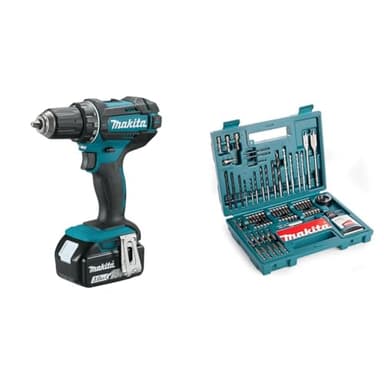 Perceuse visseuse 18V LXT (2x3,0 Ah) en MAKPAC - Makita DDF482RFJ & B-53811 Ensemble d'accessoires Multicolores, 100 pièces