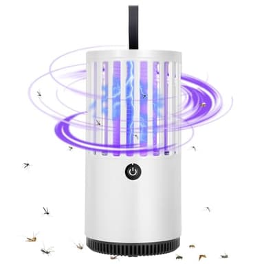 Lampe Anti Moustique, Tue Mouche Electrique, piege Moustique Exterieur Rechargeable, 360 ° UV Tueur d'Insectes, Sûr et Efficace, Anti Mouche Attrape Portable pour Chambre, Cuisine, Entrepôt, Gardin