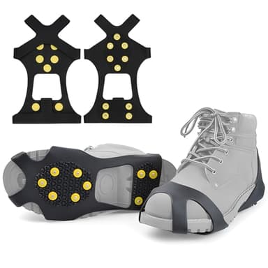 10 Clous Crampons, Crampons Antidérapant sur Chaussures/Bottes, Poids léger Clous, Crampons Protection pour Marche Randonnée Hiver(M)
