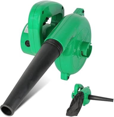 FISHTEC - Mini Souffleur de Feuilles Electrique - Réversible en Aspirateur avec Sac de Récupération - Longueur du Câble 180cm - 500 W - 40CM - Vert - Compact, Pratique et Léger - Jardin