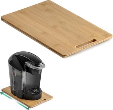 Igma Plateau coulissant en bois naturel pour cafetière et appareils électroménagers - Plateau coulissant élégant et résistant pour cuisine - Support coulissant en bambou (M)