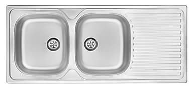 Deante ZEU_3210 Techno évier de Cuisine 2 bacs, INOX
