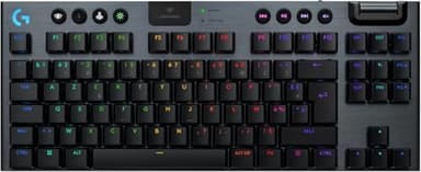 Logitech G915 TKL Tenkeyless LIGHTSPEED Clavier Gamer Mécanique, Switch ultra-plat GL Tactile, RGB LIGHTSYNC, Design élégant et mince, 40+ heures de jeu, Français AZERTY - Noir