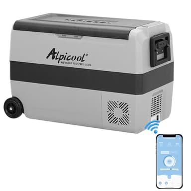 Alpicool T50 50L Glaciere Électrique à Compression, 12/24V Réfrigérateur de Voiture portable congélateur et réfrigérateur pour Maison, dortoir, Camping