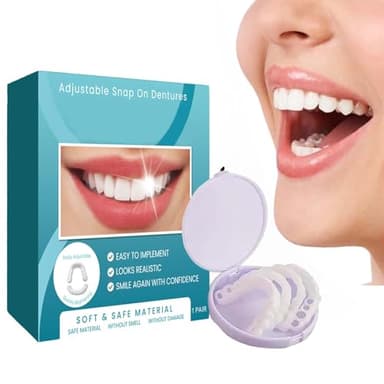 Prothèses dentaires à clipser, prothèses dentaires en silicone, prothèses dentaires complètes, kit de réparation instantanée, pour toutes les occasions sociales, prothèses temporaires, dentition