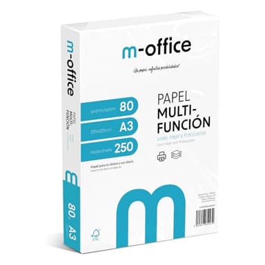 Pack de feuilles A3 80 g, pack de 250 feuilles, papier multifonction pour imprimante jet d'encre et laser, feuilles A3 297 x 420 mm, idéales pour le bureau et la maison · m-office (250 feuilles)