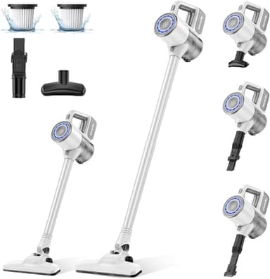 VersLife S6PRO Aspirateur Balai sans Fil, Aspirateur sans Fil Puissant 30Kpa avec 30 Min d'Autonomie, 4 en 1 Aspirateur Balai sans Sac pour Les Poils d’Animaux, Tapis, Sols