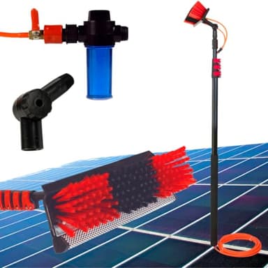 Brosse de Nettoyage télescopique jusqu'à 7 m, alimentée par l'eau, Brosse de Nettoyage de gouttière, toiture, Nettoyage des Panneaux solaires (Brosse télescopique de 7 mètres)
