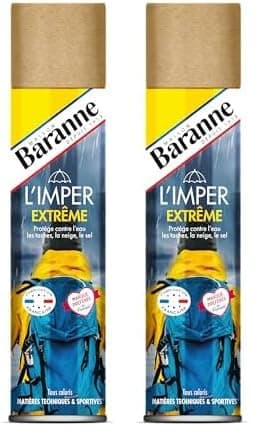 Baranne - Spray Impermeabilisant Extrême | Bombe hydrofuge | Ideal pour la Protection de toutes surfaces : Cuir, Tissu, Nubuck, Chaussures, Baskets, Bottes, Sac, Vestes, Blouson, | 300ml (Lot de 2)