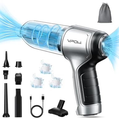 VPOW Aspirateur Voiture Puissant Main sans: 15000PA Aspirateur de Table avec HEPA Filtre - 5000mAh Aspirateur a Main - Mini Aspirateur sans Fil USB pour Voiture Matelas Animaux Domestiques Maison