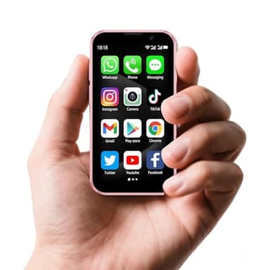 cofcvgs Mini Smartphone XS18Pro, 3.0 Pouces, 2GB RAM, 16GB ROM, Enfant - Android 9.0, Reconnaissance Faciale, Batterie 900mAh (Rose)