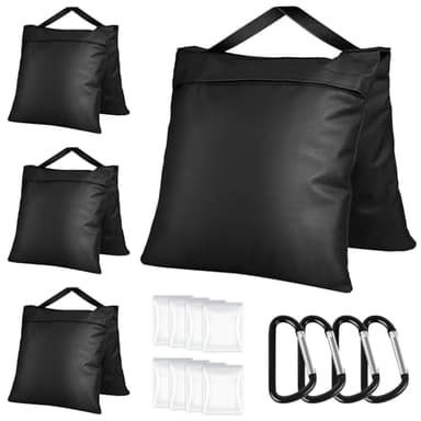Victiv Lot de 4 Sac de Sable Résistants, 57x26,5cm Sacs de Lestage pour Trépied Photographique, 800D Oxford Sacs de Sable pour Renforcer Lestage, Sac de Sable pour Jardin, Tente, Parasol, Balançoire