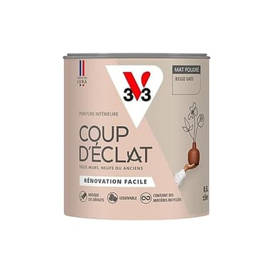 V33 Peinture murale intérieure Coup d'Éclat® Beige grès Mat Poudré 0,5L