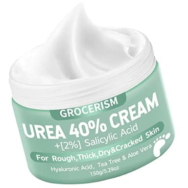 Crème à l'Urée 40% avec plus de 2% d'Acide Salicylique | pour Pieds et mains | Acide hyaluronique, arbre à thé, aloe vera | Hydrate, élimine les callosités et adoucit | 150 g