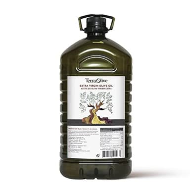 TERRAOLIVE - Huile d'olive vierge extra, Huile de cuisson, Variété d'olive, Corps doux, Provenance Espagne, Montes de Toledo, Récipient PET recyclé - 5L