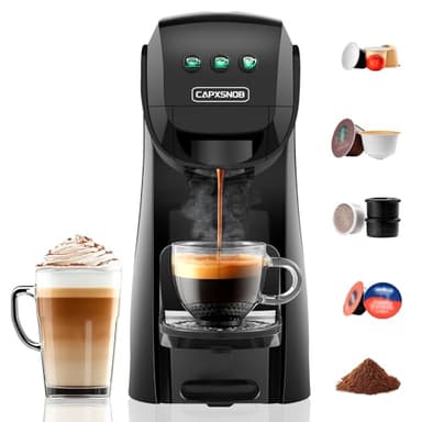 Warriors1 Cafetières Capsule 5en1 pour Dolce Gusto, Nespresso, Lavazza A Modo Mio, FAP Espresso Point et Café Moulu, 20bar, 0,8L, Température et Quantité Réglable, Machine à Café pour Maison et Bureau