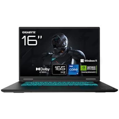 GIGABYTE Gaming A16 Ordinateur Portable - 16", 165Hz WUXGA, Intel Core i7-13620H, RTX 5060, 16Go DDR5, 1xSSD Gen4 1To, Win 11 Home, Garantie 2 Ans, Dolby Atmos, Gaming A16 CVHI3FR894SH