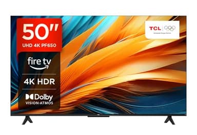 TCL 50PF650 50 Pouces 4K Ultra HD, HDR TV, Smart LED Fire TV (Dolby Vision, Dolby Atmos, DTS, HDR 10, Alexa intégré, Airplay2, Miracast)