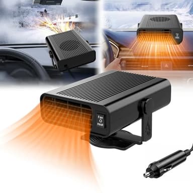 Horuili® 120W 12V Chauffage pour voiture [2 en 1 chauffage et refroidissement] - Radiateur soufflant portable pour un dégivrage et un désembuage - Pour voitures, camions, SUV
