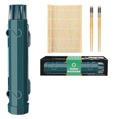 DenFatory Kit de fabrication de sushis 4 pièces, bazooka à sushi, moule à boulettes de riz, kit complet de fabrication de rouleaux de sushi, sushis DIY