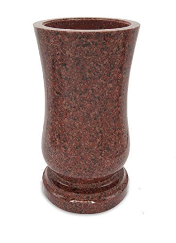 Iberis Vase funéraire, en résine, imitation granite, marron (Vanga), 15 x 27 cm