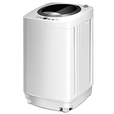 COSTWAY Mini Machine à Laver 240 W avec Un Bucket Automatique, Lave Linge avec Pompe de Drainage Charge Supérieure 3,5 kg, pour Appartement Dortoir Hôtel, Blanc