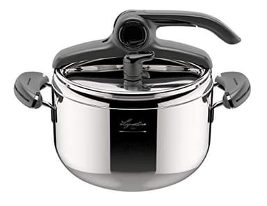 Lagostina Mia Lagoeasy'UP Autocuiseur 5 L en Acier Inoxydable 18/10 Ø 22 cm, Casserole Induction et à Gaz, Couvercle à Ouverture Facile, Fond 3 Couches Irradial Plus, Lavable au Lave-Vaisselle