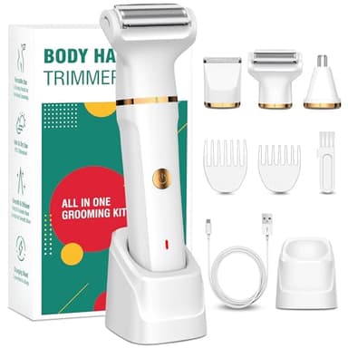 Rasoir Electrique Femme, 3 en 1 Tondeuse Femme Intime,Rechargeable Tondeuse Bikini Femme, Tondeuse Intime Femme,Lames en céramique,IPX7 utilisation humide et Sèche